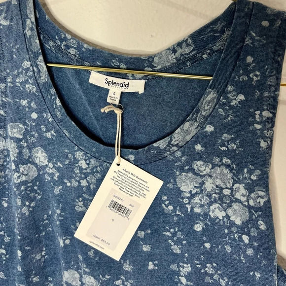🆕 Splendid Blue Floral Tank Top - Picture 7 of 11